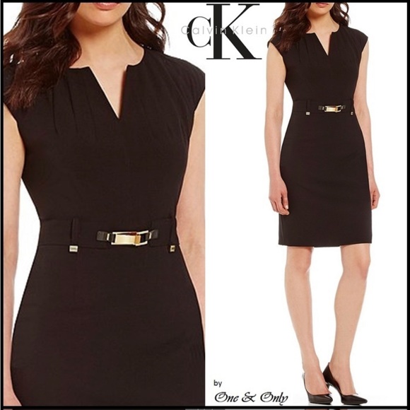 Calvin Klein Dresses & Skirts - Calvin Klein Shift Dress with Gold Tone Hardware